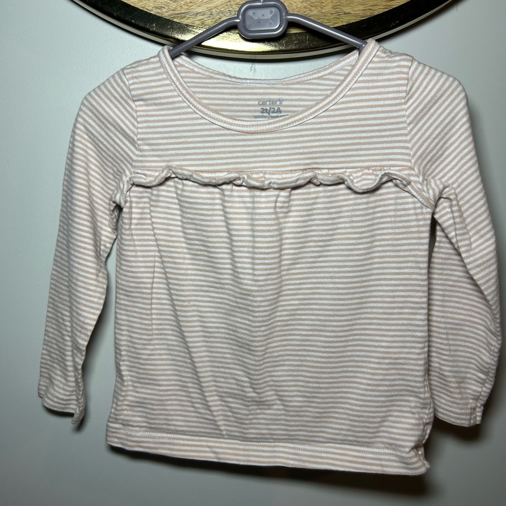 Carter's Cream Striped Long Sleeve Tee